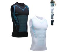 Nuvraa - Chaleco de compresión EvolvOff V Boost para hombre, camiseta moldeadora para hombre, siente la fuerza de la confianza, la energía y la fuerza, D, M