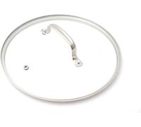 Nuwave 19,5cm tapa ventilada de vidrio templado para cazuela de 2,8L y 20cm, apta para horno hasta 176,67°C, resistente a roturas, apta para lavavajillas, con borde y mango de acero inoxidable