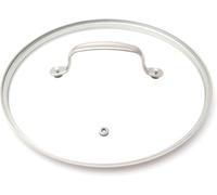 Nuwave 23,4cm tapa ventilada de vidrio templado para cazuela de 4,7L, 7,6L y 24cm, apta para horno hasta 176,67°C, resistente a roturas, apta para lavavajillas, con borde y mango de acero inoxidable