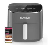 Nuwave Brio Plus - Freidora de aire de 8 cuartos de galón, nueva y mejorada, última intervensión de PFAS, 7 funciones digitales de cocina de un solo toque que freír, hornear, asar, deshidratar, tostar