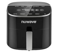 Nuwave Brio Plus - Freidora de aire de 8 cuartos de galón, última intervensión de PFAS, nueva y mejorada, visualización táctil digital, visualización blanca fría, 22.5 °F ~ 450 °F en 5 ° de precisión,