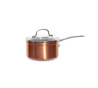 Nuwave Cacerola 1,4L en Cerámica Antiadherente Duralon Blue en Cobre Rústico, sin PFAS, Compatible con Inducción, Apta para Lavavajillas y Horno, Asas Stay Cool, Resistente a los Arañazos