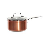 Nuwave Cacerola 1,9L en Cerámica Antiadherente Duralon Blue en Cobre Rústico, sin PFAS, Compatible con Inducción, Apta para Lavavajillas y Horno, Asas Stay Cool, Resistente a los Arañazos