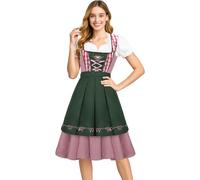 NUWIND - Vestido Dirndl de Oktoberfest para Mujer, Disfraz Fiesta Mujeres Tradicional Manga Corta para Adultos (XL)