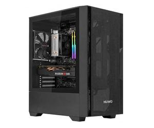 Nuwo Gigan BK200 - Caja para PC Gaming Micro-ATX Mini-ITX | Mini Torre Frontal de Malla Airflow | Cristal Templado Lateral panorámico | Ventilador de 120 mm preinstalado