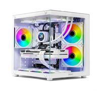 Nuwo Vitra BH100 Case PC Gaming Micro-ATX Blanco Vidrio Templado 3 Fan ARGB