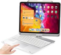 NUWONAYA Funda giratoria con teclado para iPad Air de 13 pulgadas (M3/M2)/iPad Pro13(M4)/Pro 12.9 (6ª/5ª/4ª/3ª generación), funda inteligente giratoria de 360 grados con soporte para lápices, teclado