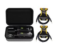 NUX C-5RC - Sistema inalámbrico de guitarra con transmisor y receptor de 5.8 GHz, funda de carga con 2 cables de guitarra Roxtone Premium