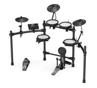 Nux DM-210 Digital Drum Kit, batería digital con parches de malla (tecnología de disparo dual, aux-in, Bluetooth, función de coach, puerto USB para MIDI y biblioteca de sonidos), Negro