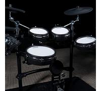 Nux DM-7X Digital Drum Kit, batería digital con parches REMO Mesh (tecnología de doble disparo, función de coach, Bluetooth, aux-in, biblioteca de sonidos con 18 kits de usuario), Negro