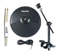 Nux DM210 - Juego de platillos para batería eléctrica (10 pulgadas, con soporte y baquetas keepdrum)
