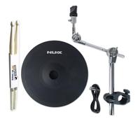 Nux DM8 Juego de platillos E-Drum Pad de 12 pulgadas con soporte y baquetas keepdrum