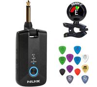 NUX Mighty Plug Pro MP-3 Amplificador de auriculares para guitarra/bajo, paquete con sintonizador Snark-X y paquete de púas Dunlop
