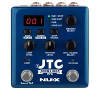 Nux NDL-5 JTC Pro Drum&Loop PRO, Pedal Looper de doble interruptor (, 256 memorias de pistas de bucle, entrada USB Micro-B, calidad de audio de 24 bits, acción de doble interruptor), Azul