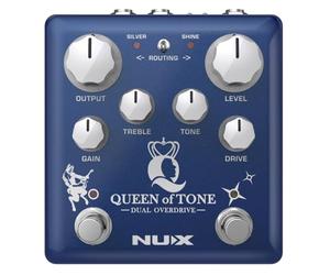 NUX NDO-6 Queen of Tone Dual Overdrive Pedal apilado con jinete y estrella de la mañana