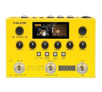 NUX Pedal de bucle estéreo de doble bucle, bucle de doble pista, pedal de guitarra para guitarra eléctrica, 4 efectos, 42 ajustes preestablecidos de ritmo con 672 variaciones de ritmo, 26 horas de