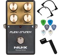 NUX Plexi Crunch - Pedal de distorsión con 2 cables de conexión, 6 púas Dunlop y devanadera de cuerdas