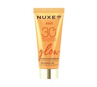 Nuxe Sun Glow SPF30 Sun-Kissed Fluid 50 ml, protector solar facial de alta protección con tinte radiante natural, protección celular antienvejecimiento, defensa UVA/UVB y luz azul, acabado ligero no