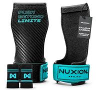 NUXION | Calleras para Crossfit de Carbon | con y sin Magnesio | Máxima Durabilidad en Barras, Anillas y Kettlebells | Set con Muñequeras de Regalo | Tallas G y G+ (Aguamarina, G+)
