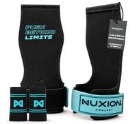 NUXION | Calleras para Crossfit de Microfibra | con y sin Magnesio | Agarre en Barras, Anillas y Kettlebells | Set con Muñequeras de Regalo | Tallas G y G+ (Aguamarina, G+)