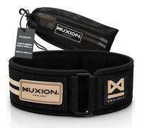 NUXION | Cinturón Gym Hombre de Neopreno | Soporte Lumbar para Musculación, Crossfit y Halterofilia | Cinturón Lumbar Gimnasio | Doble Hebilla | Tallas S M L XL (Salmón, L: 84-94 cm)