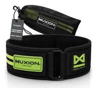 NUXION | Cinturón Gym Hombre de Neopreno | Soporte Lumbar para Musculación, Crossfit y Halterofilia | Cinturón Lumbar Gimnasio | Doble Hebilla | Tallas S M L XL (Verde, M: 74-84 cm)