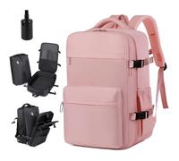 NUXMAW Easy Vac Pack Mochila, 60L Airpack con bomba, bolsa de compresión impermeable, aspiradora espacial expandible para viajes, negocios, senderismo, Rosado, With air pump, Moderno