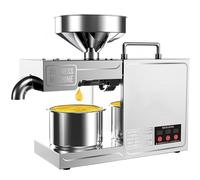Nuxyyds Máquina De Prensa De Aceite 800W,Prensador De Aceite Frío Y Caliente Comercial,Máquina De Prensa De Aceite Eléctrica Automática,Extractor De Aceite De Nuez,para Maní,Nueces,Linaza,Colza,Soja