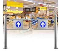 Nuxyyds Puerta Batiente Automática De Entrada para Supermercados, Puerta De Seguridad Unidireccional De Cierre Automático para Patios Y Almacenes, Puerta De Seguridad Metálica con Resortes 190x97cm