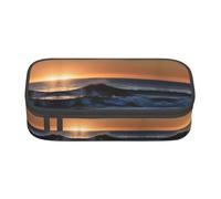 NUYFVG Estuche especial con impresión de olas de sol de Last Sun Rays of Over The Sea Waves, gran capacidad, puede contener bolígrafos, lápices y accesorios pequeños