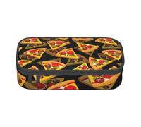 NUYFVG Estuche para lápices con impresión 3D de pizza, gran capacidad, portátil y ligero