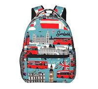 NUYFVG Mochila de viaje con estampado de setas japonesas, mochila de viaje escolar, regalo de vuelta a clases, bolsa de viaje casual para hombres y mujeres, I Like London, Talla única