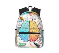 NUYFVG Mochila escolar informal con estampado de frutas y verduras frescas, impermeable, elegante, para niños y niñas, Cerebro humano, Talla única