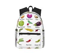 NUYFVG Mochila escolar informal con estampado de pato y pintura al óleo, impermeable, elegante, para niños y niñas, Introducción de varias verduras, Talla única