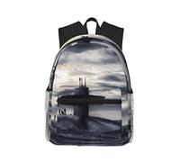 NUYFVG Mochila escolar informal con estampado de pétalos rosas y rojos, impermeable, elegante, para niños y niñas, Nave nuclear gigante, Talla única