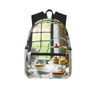 NUYFVG Mochila informal con estampado de té de la tarde, mochila de viaje para todos, unisex con doble hombro, Como se muestra en la imagen, Talla única