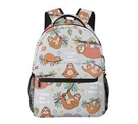 NUYFVG Paradise Garden - Mochilas escolares de gran capacidad para niños de 16 pulgadas, portátil, mochila casual para niños y niñas de 1º a 6º grado, Lindo perezoso Doodle, Talla única