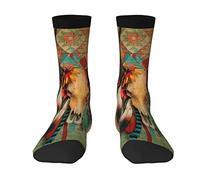 NUYFVG Southwest Native American Skull Turquoise Feathers Skin Friendly Moisture Absortion and Non Pilling Sock Head hit Black Stretch Breathable Adult Socks