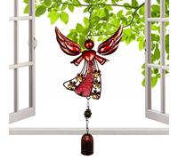 Nuyhadds Angel Windspiel - Figura alada decoración - Campanas de sonido de viento exterior con diseño de alas para terraza, patio, balcón, terraza, hogar, meditación, primavera, funeral