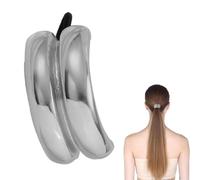 Nuyhadds Coletero de metal para coletas | puño de doble de pony, elíptica, diadema de temperamento retro para mujeres y niñas
