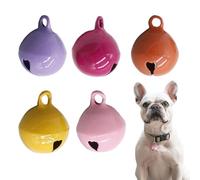 Nuyhadds Collar de cachorro para decoración de campanas | 5 campanas de colores para collares de perro, colgante de decoración de metal con sonido nítido para interiores y exteriores, razas pequeñas