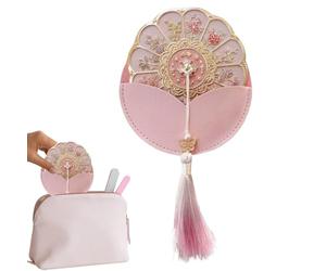 Nuyhadds Espejo De Maquillaje Portátil - Accesorios de Maquillaje con Diseño Floral - Espejo Compacto de Viaje - para Mujeres Viajeras Estudiantes Novias Profesionales Eventos Diurnos Y Nocturnos