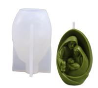 Nuyhadds Molde de vela de belén, molde antiadherente 3D de la familia de Jesús, fácil liberación, resistente al calor, para aromaterapia, , fondant, chocolate, resina, manualidades, proyectos de