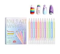 Nuyhadds Rotuladores Para Uñas,12 Colores Impermeable Secado Rápido Herramienta De Dibujo - Rotuladores De Pintura Para Uñas - Para Principiantes Jóvenes Mujeres Niñas Hogar Fiestas De