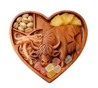 Nuyhadds Tabla de cortar de, tabla de madera en forma de, tabla de entrantes de granja, bandeja de servicio duradera, accesorios de entretenimiento rústicos, aperitivos, carne para alimentos