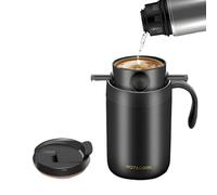Nuyhadds Taza de viaje de café aislada, taza de café aislada de viaje - Taza de café caliente de viaje taza de acero inoxidable,Botella de vacío reutilizable de doble pared con tapa de fuga, productos