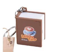 Nuyhgtr 3D Book Key Chain, Folding Coffee Book Design Key Chain, Sensory Stress Relief Toy, Cute Stereo Fidget Accessory, Fun Bag Charm, Ideal para llaves de coche, Boys and Girls Gift, multicolor, Se