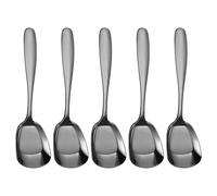 Nuyhgtr 5 Square Head Spoons, Stainless Steel Spoons, Dessert Shovel Spoons, Thick Soup Spoons, Table Spoons Set, Dinner Spoons Stainless, Rice Spoons Family, Fashion Soup Spoons