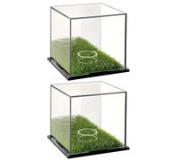 Nuyhgtr Acrylic Ball Stand, Single Golf Ball Display, Golf Ball Storage Case, Dust Protection Ball Case, Square Golf Ball Stand Holder, 9.7x9.7x8.9 cm, / 3.82x3.82x3.5in, for Baseball and Golf Balls