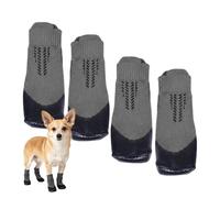 Nuyhgtr Canine Grip Hosiery - Four Pack Non-Slip Footwear, Miniature Sizing with Cinch, Breathable Cotton Knit, Friction Enhanced Sole, Protective Gear for Hardwood Floors and Senior Animal Safety